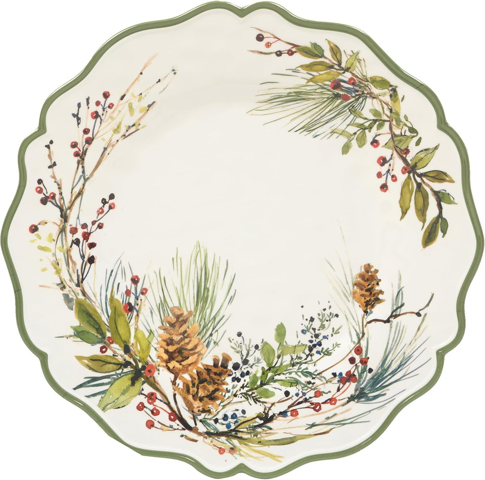 Winters Forest Melamine 2 Pc Platter Serving Set