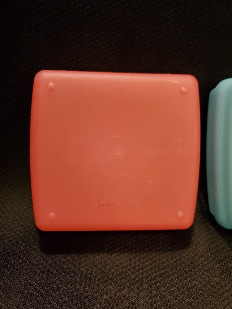 Tupperware Sandwich Keeper Container Hinged 1 Pink and 1 Blue Square