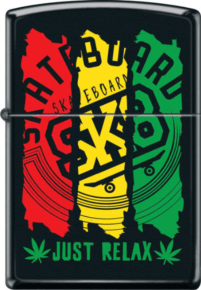 SK8 Just Relax Black Matte Zippo Lighter