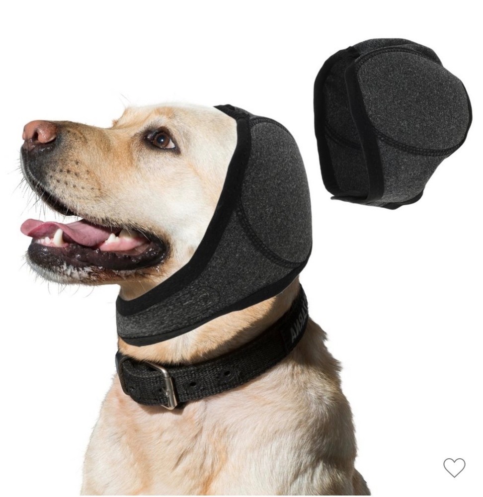 Calming Gray Dog Ear Wrap for Noise Reduction