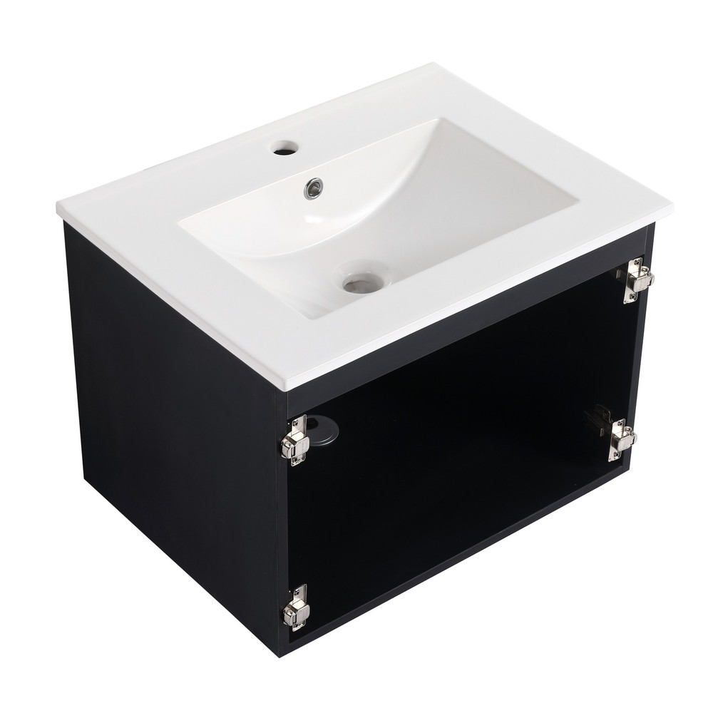 24'' Floating Wall-Mounted Bathroom Vanity & Soft-Close Hinge(Only Vanity and Ba