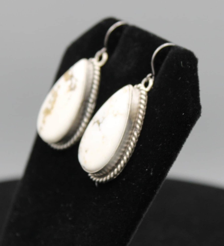 White Buffalo and Sterling Silver Earrings