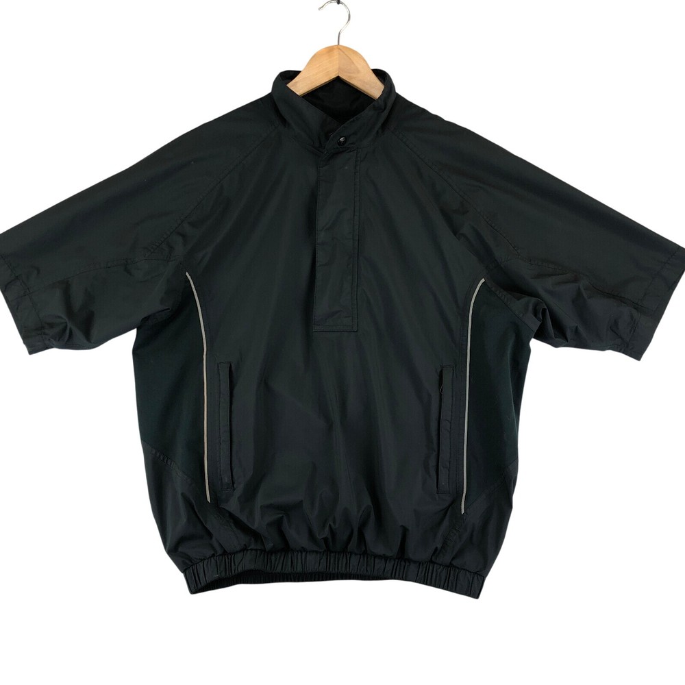 DryJoys FootJoy Pullover Windbreaker Golf Lightweight Jacket Black Men Small