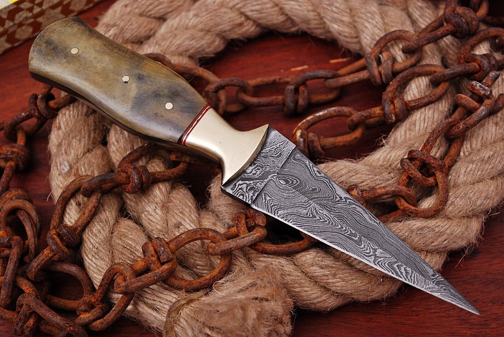 Handmade Damascus Steel Double-Edged Dagger Knife X341