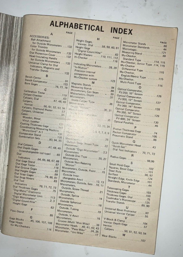 Mitutoyo Measuring Instruments Catalog #800, 1971