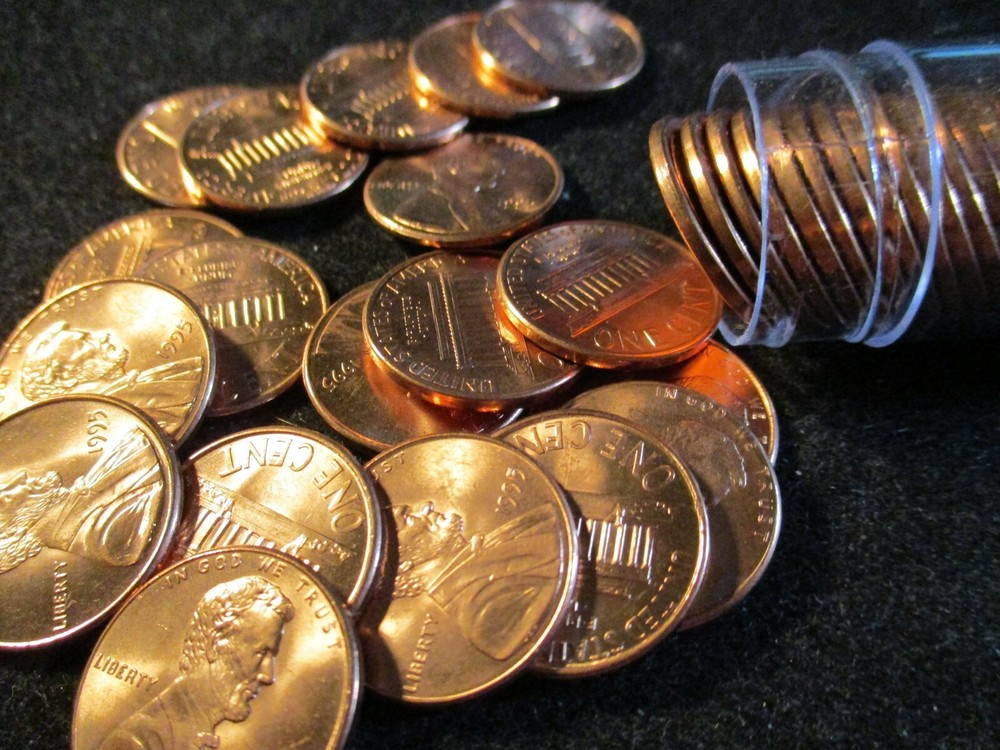1995 LINCOLN CENT ROLL GEM BU XX