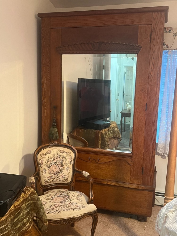 antique tiger wood armoire