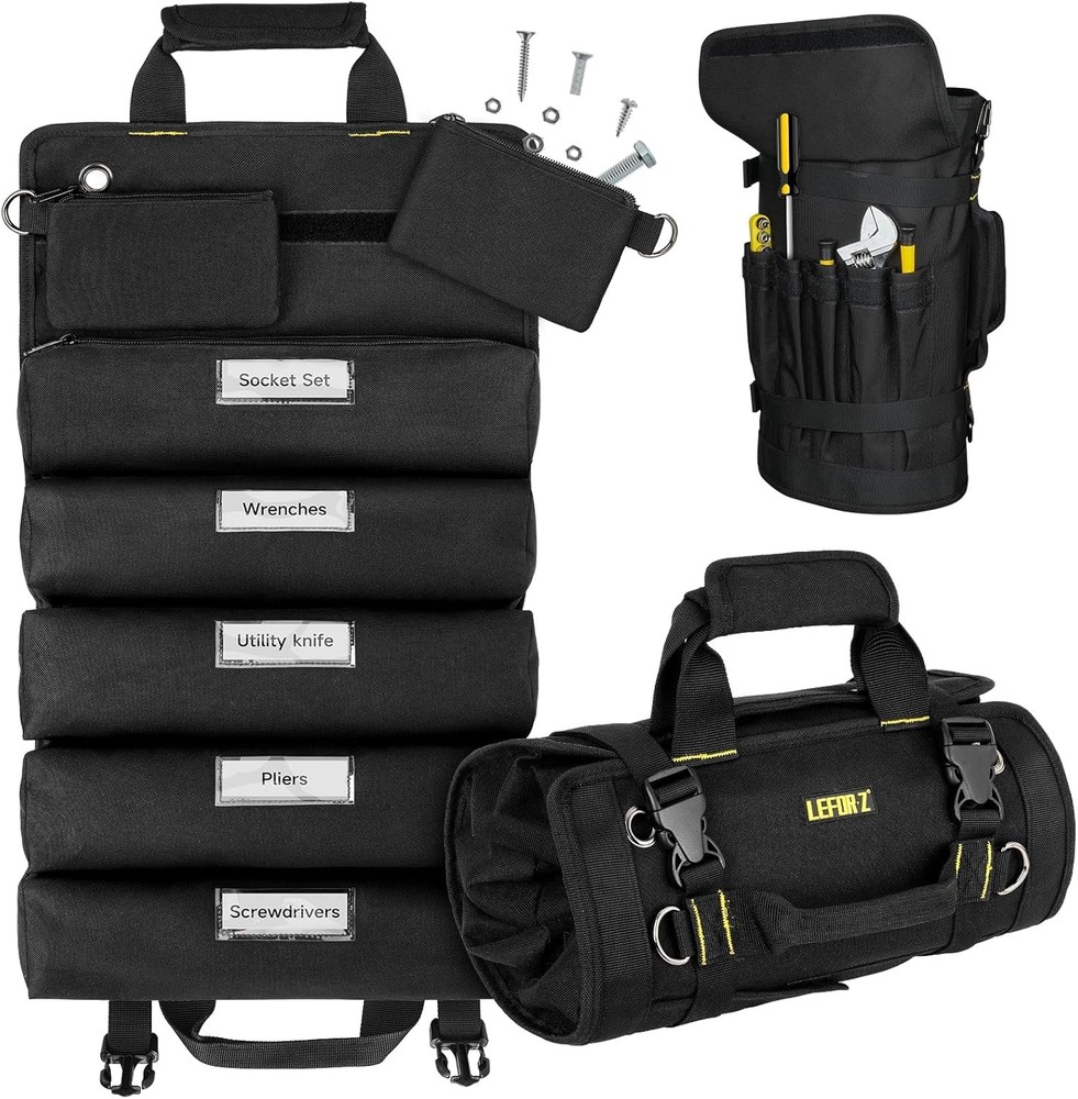 Tool Bag,Large Roll Up Tool Bag Organizer,13 Pockets Tool Roll Storage Pouch