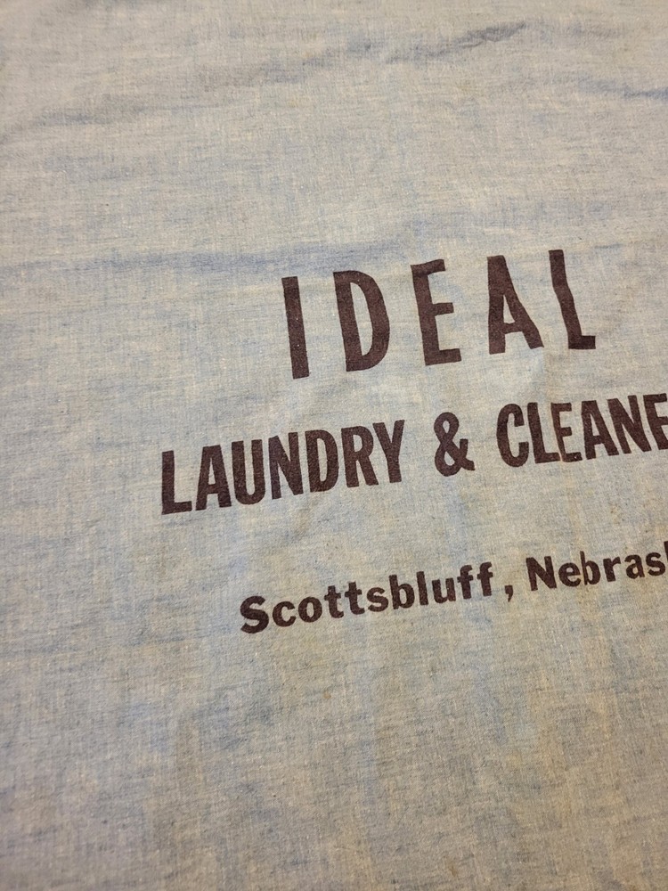 VINTAGE IDEAL LAUNDRY & CLEARNER LAUNDRY DRAWSTRING BAG SCOTTSBIFF NEBRASKA