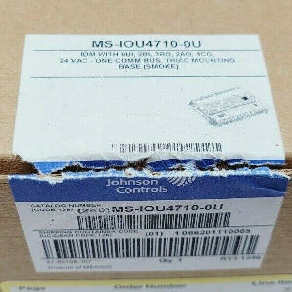NEW JOHNSON CONTROLS INPUT/OUTPUT MODULE FIELD CONTROLLER & BASE MS-IOU4710-0U