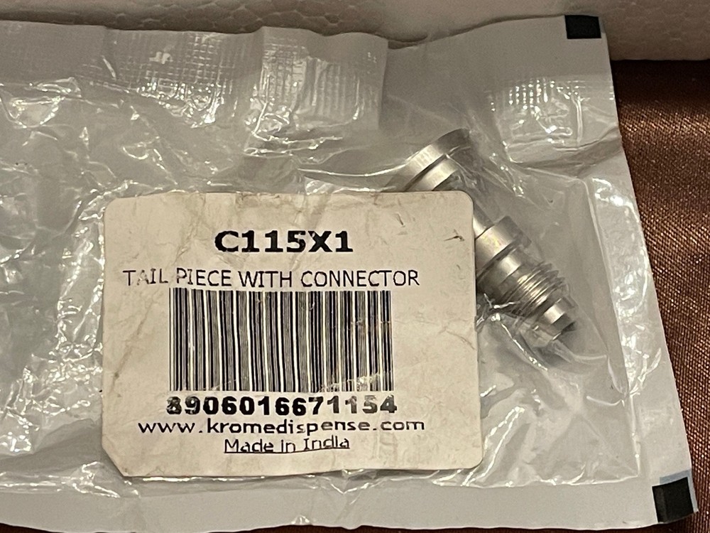 Tail Piece with ¼” MFL Connector Kromedispense C115X1 Draft Beer