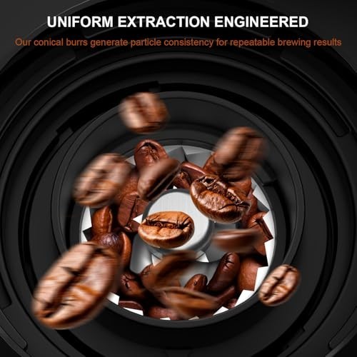 Conical Burr Coffee Grinder, Coffee Bean Grinder with Adjustable Grind Settings