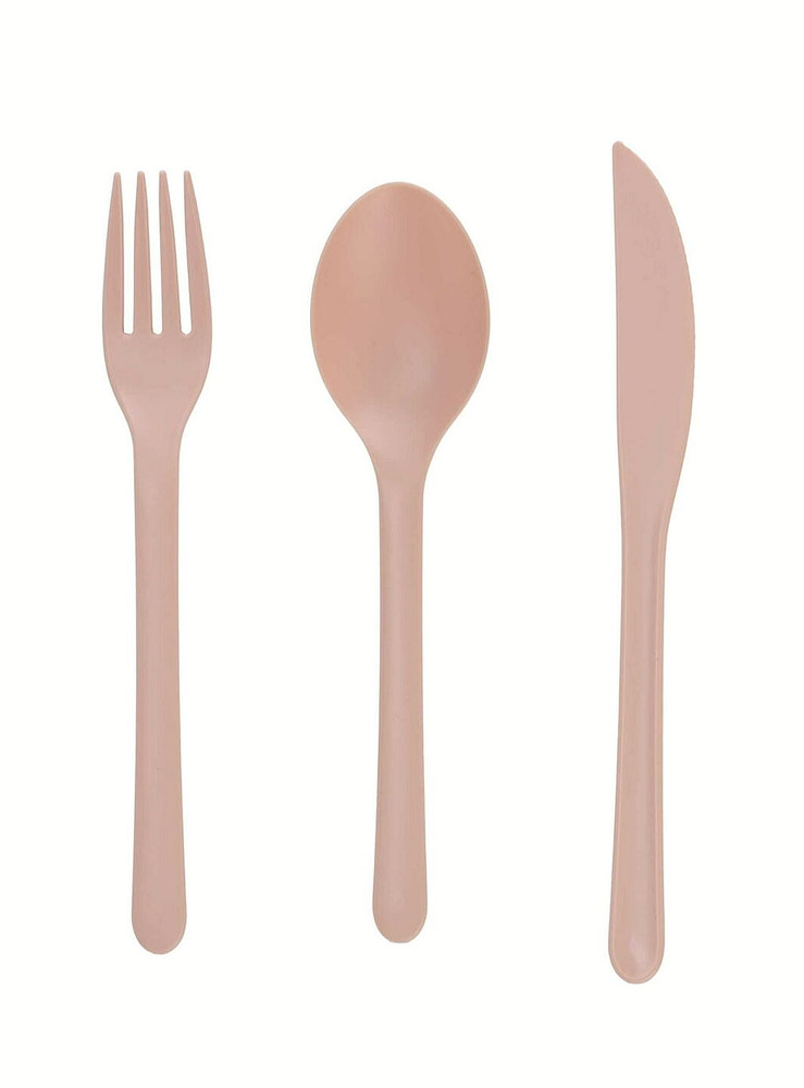 MAINSTAYS Eco-Friendly Recycled Plastic 3-Piece Flatware Set, PINK