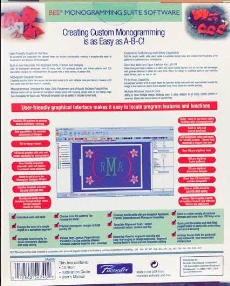 Brother BES Monogramming Suite Embroidery Software