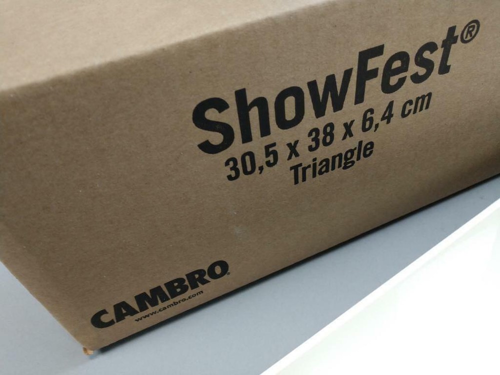 6 pack ! Cambro SFT1212148 White ShowFest 3 Quart Triangular Display Bowl Tray