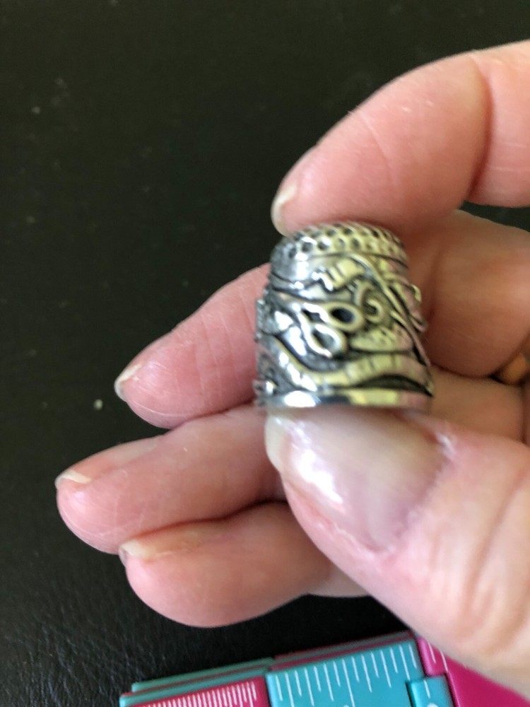 Ornate Silver Sewing Thimble - Bx