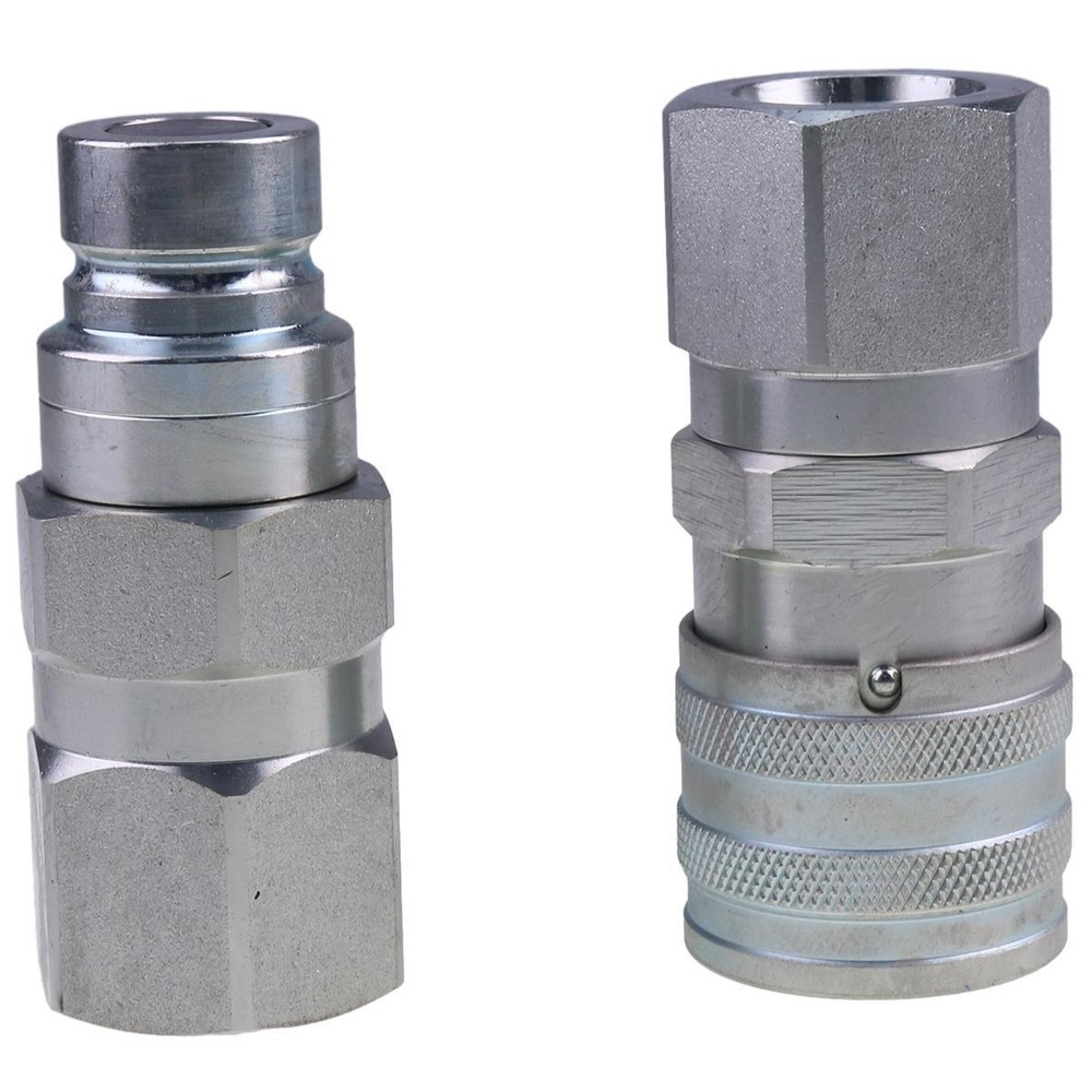 5/8" SAE Flat Face Coupler Set Hydraulic Quick Connect Fitting for Bobcat Cater