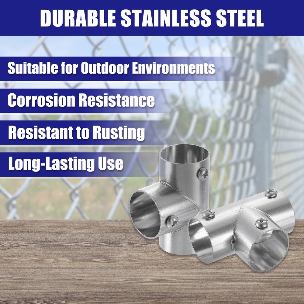 2 Pcs 3-Way Pipe Fitting Connector Fit 1" OD Pipe