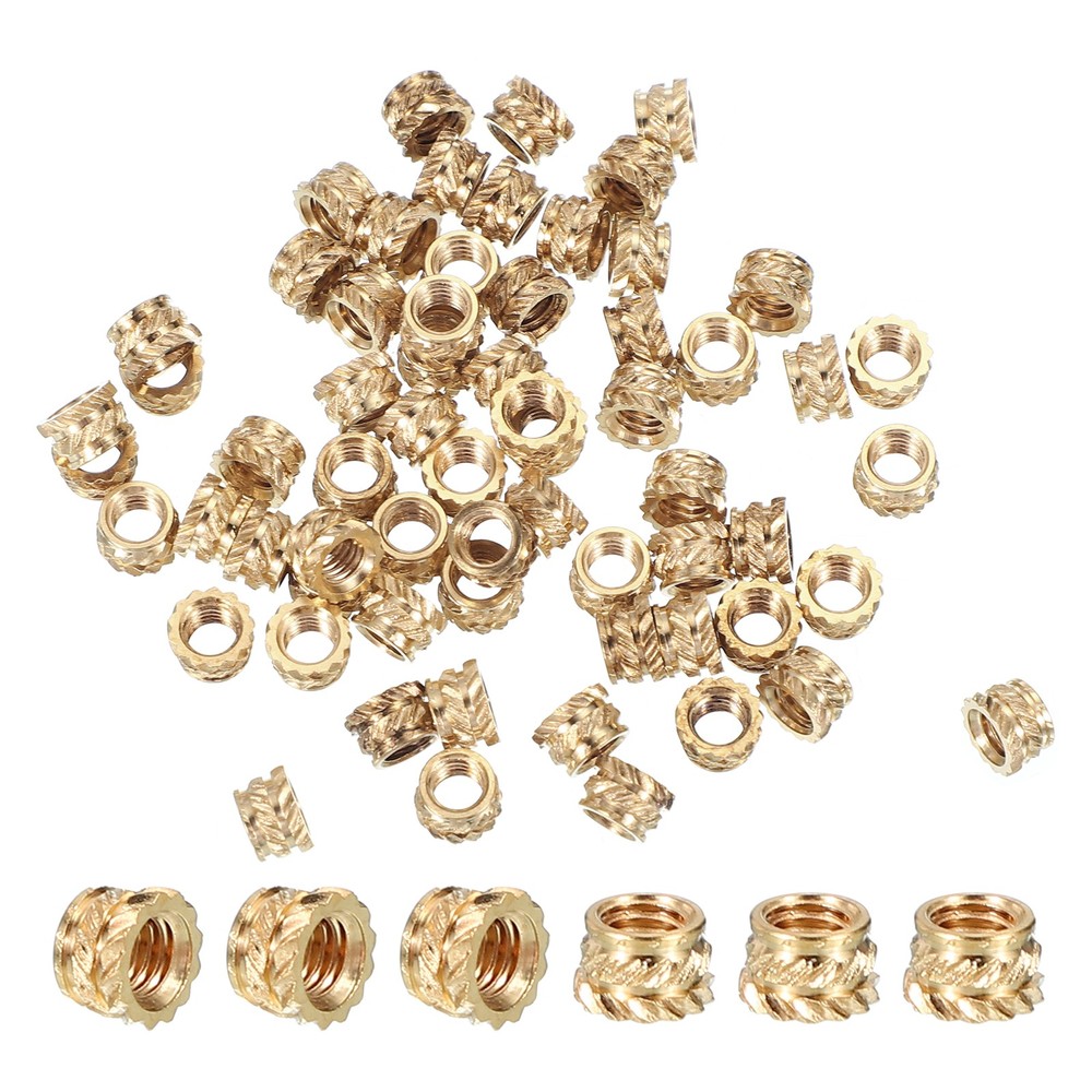 50 Pcs Brass Threaded Insert M4x4x6.31 mm for Plastic Components