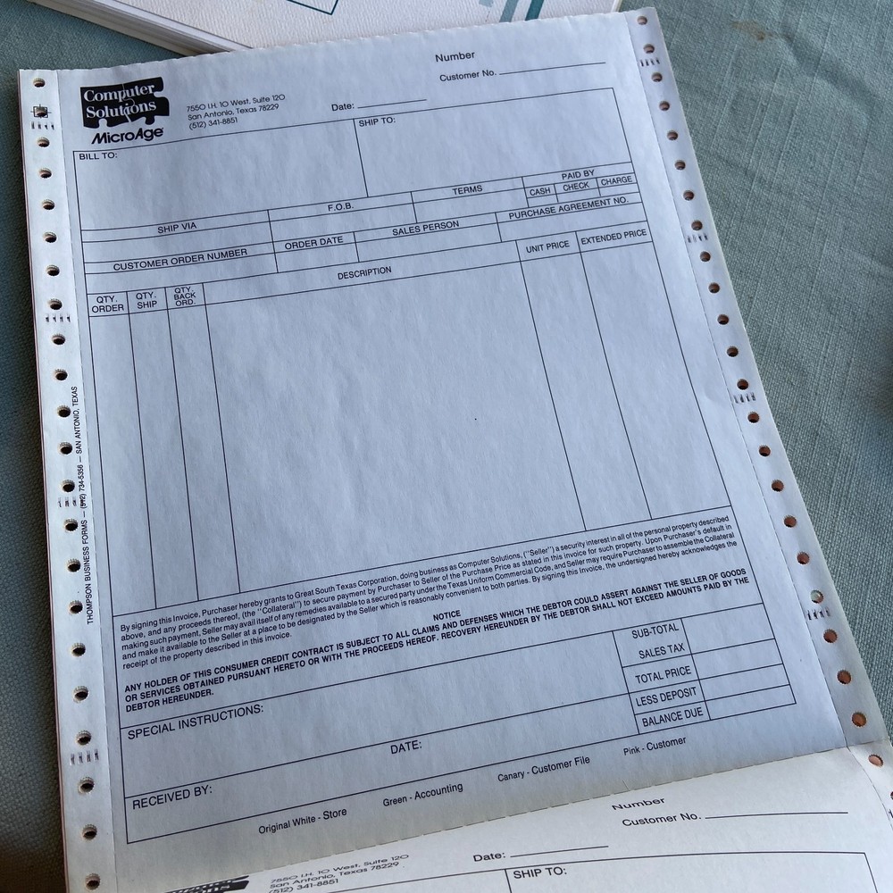 Vintage MicroAge Computer Solutions Technical Services Operations Manual Paper E