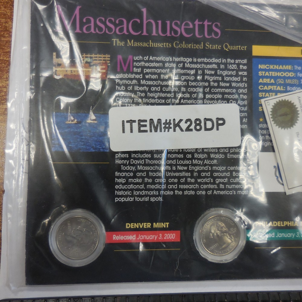 Certified Colorized Massachusetts State Quarters