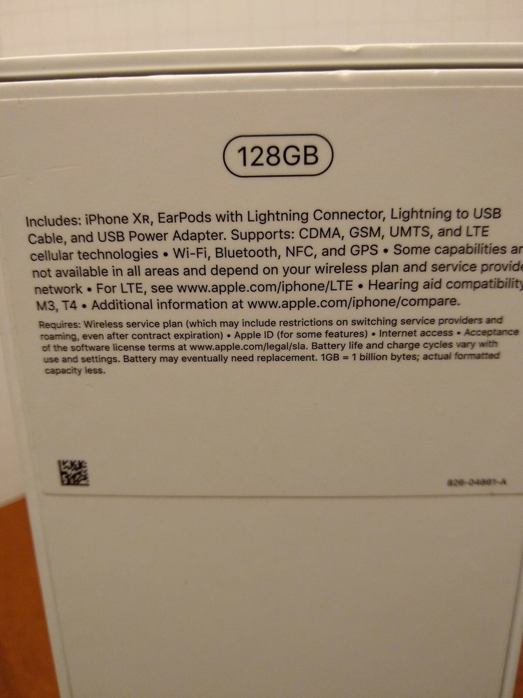 Apple IPhone XR 128Gb EMPTY BOX ONLY with Apple Stickers Inserts INCLUDED
