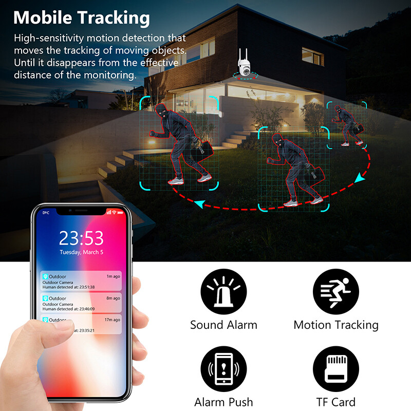 4-Pack Wireless 5G WiFi Security Camera System Smart Outdoor Night Vision 1080P