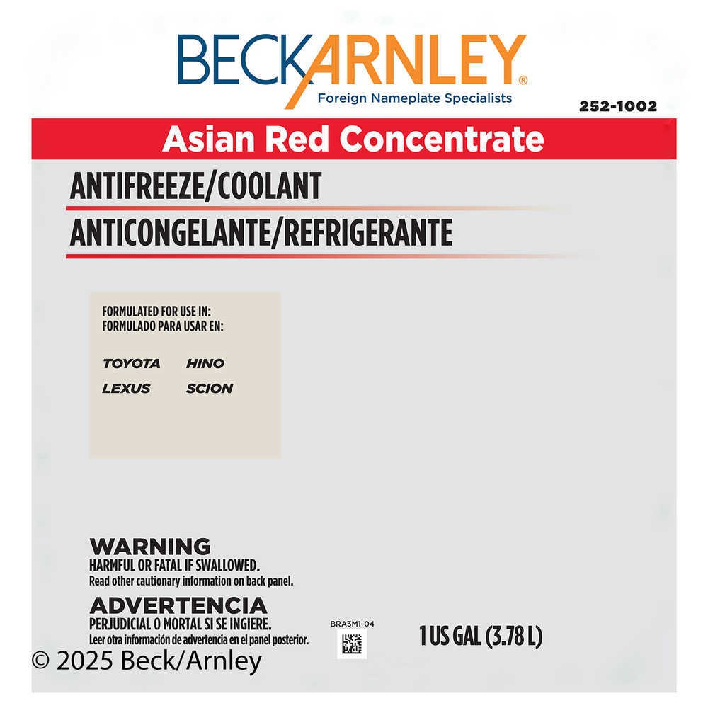 Engine Coolant / Antifreeze Beck/Arnley 252-1002