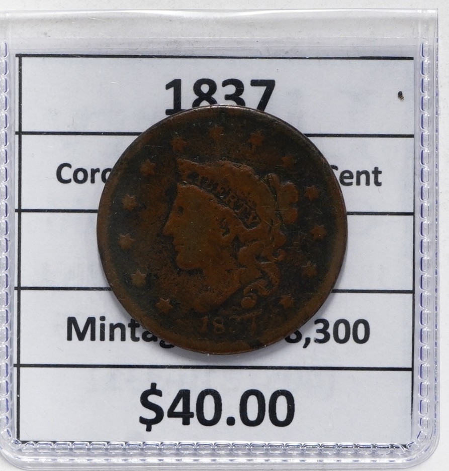 1837 Coronet Head Large Cent