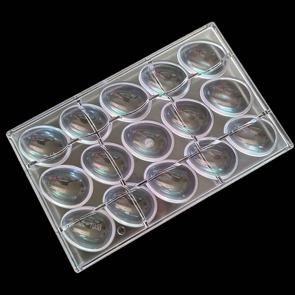 15 Cavity Easter eggs Polycarbonate Chocolate Mold 26g Candy Plastic Mould