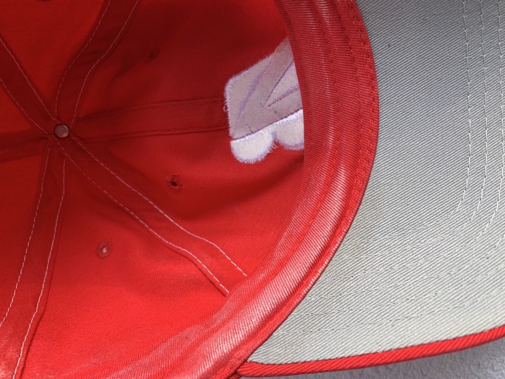 Bridgestone Golf Cap Hat Strapback Red White Cotton Embroidered Logo READ