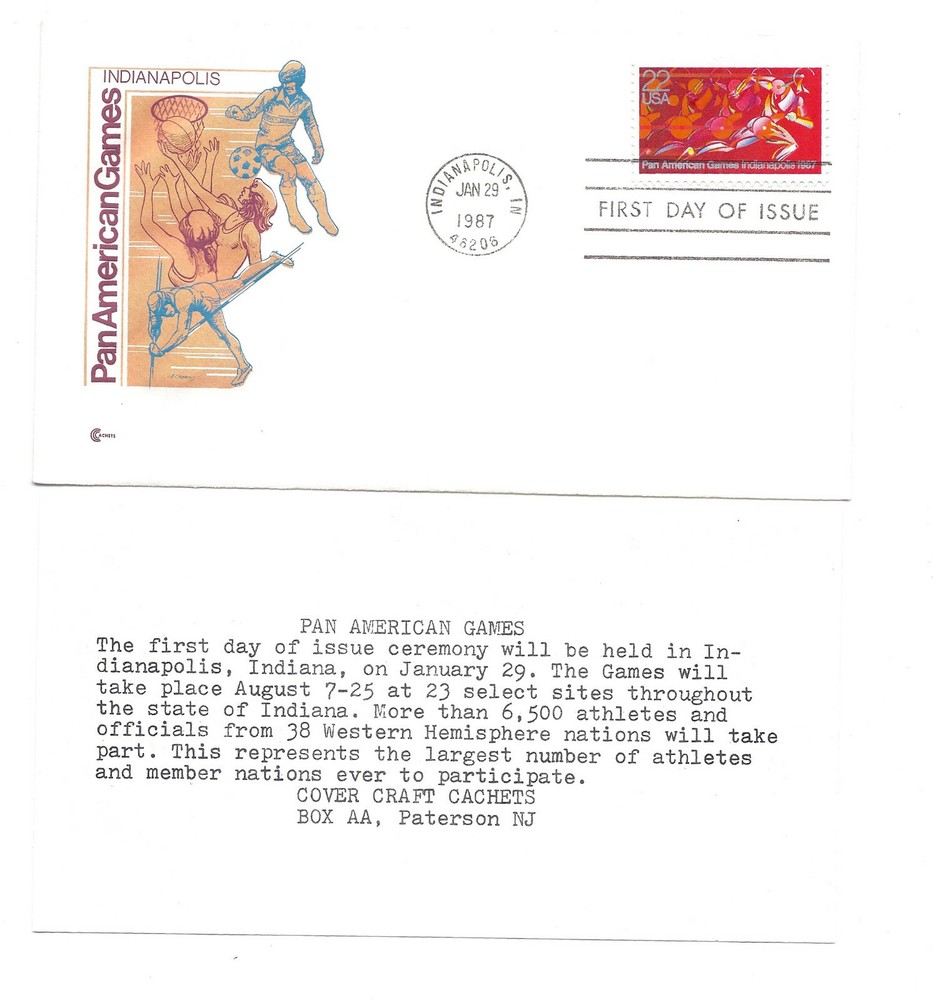 2247 Pan American Games Cover Craft Cachets, CCC, FDC