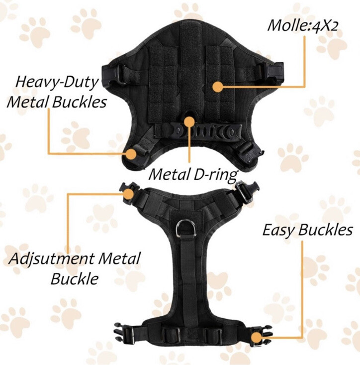 Tactical Dog Harness with Buckle size M