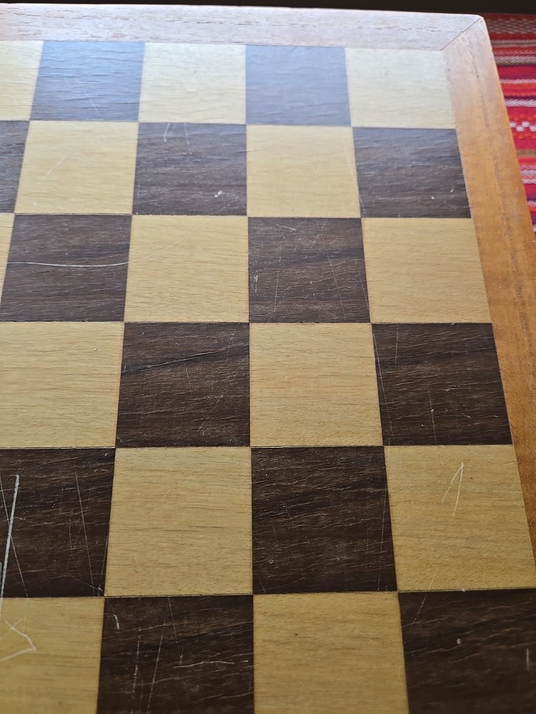 Vintage Glazed Ceramic Duncan Complete Chess Set With Board