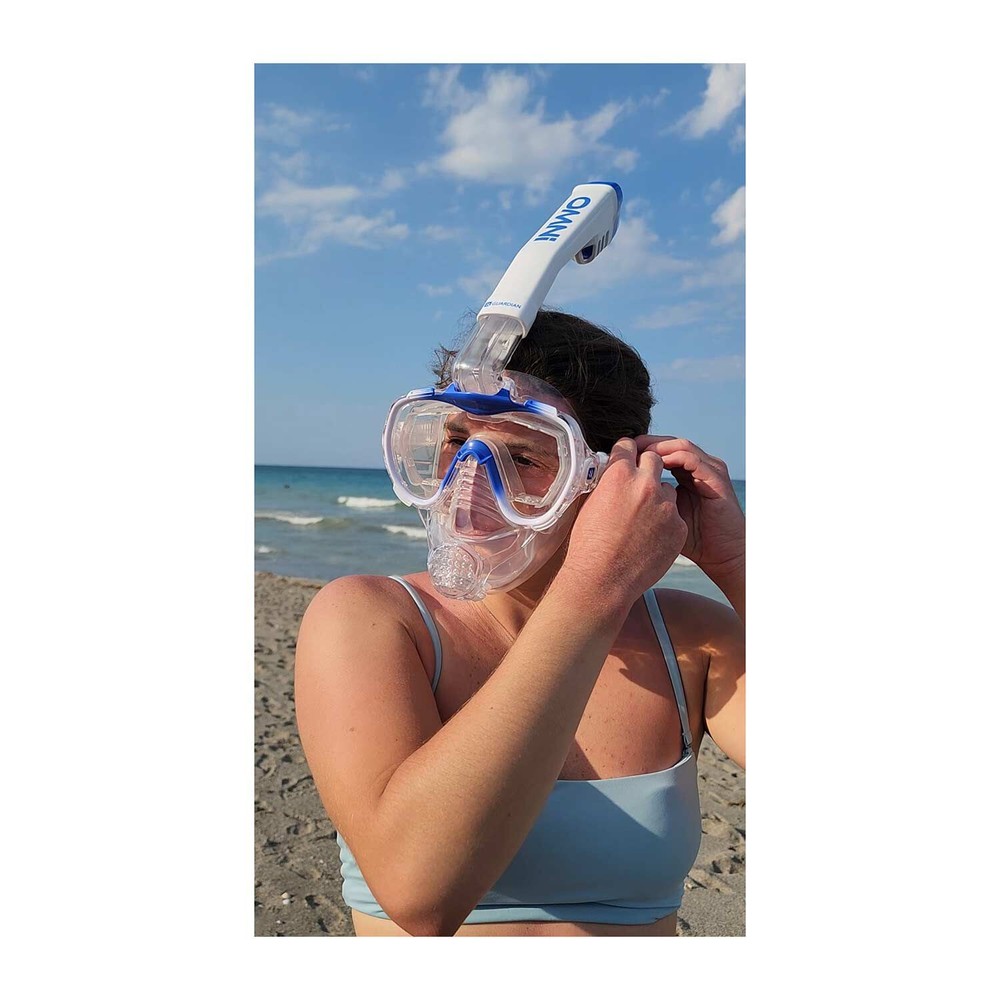 OMNI Integrated Snorkel Combo, White/Blue