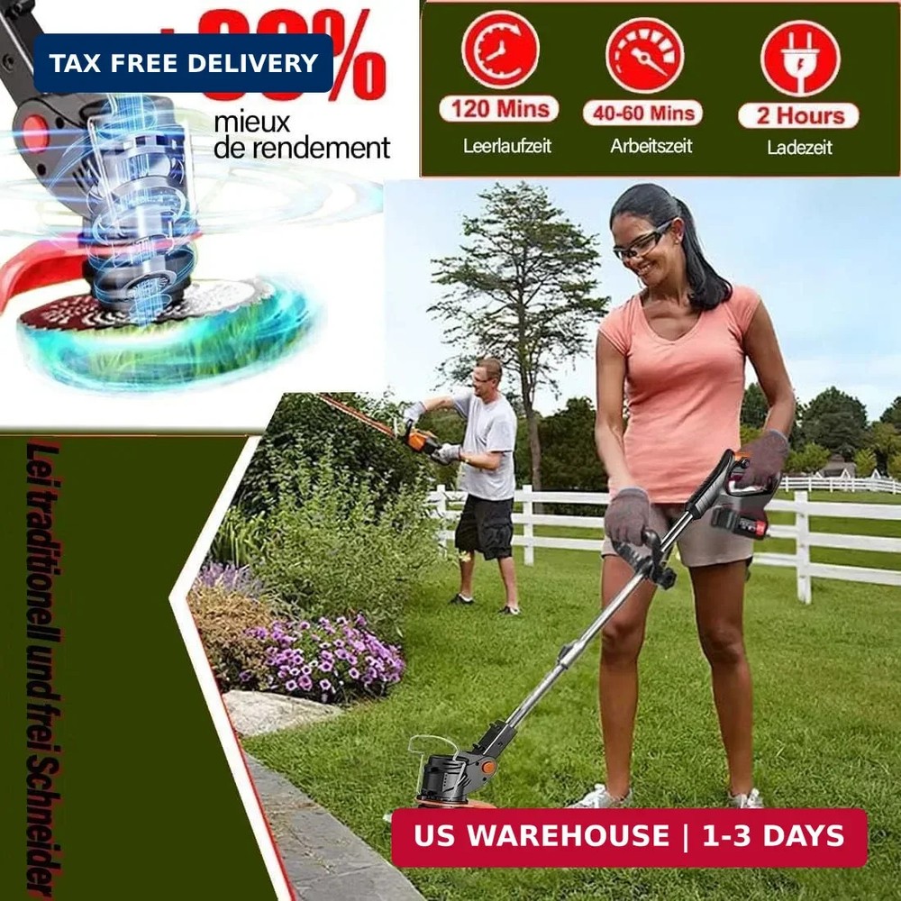 Electric Cordless Weed Wacker Trimmer 4 in 1 Stringless 4 Different Blades
