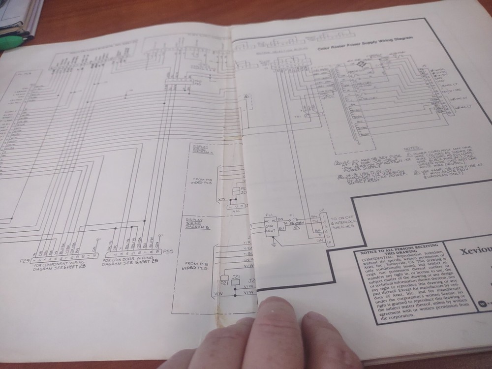 Atari XEVIOUS Schematic Package Supplement Arcade Manual - good used original