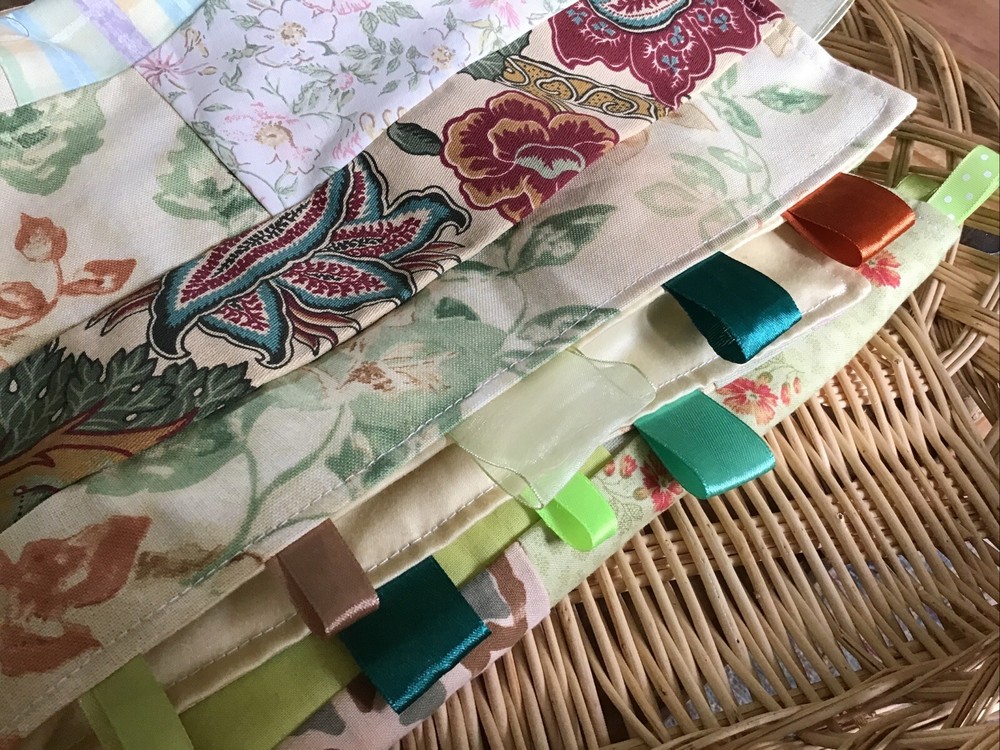 Large Handmade Blanket Taggie Blanket - Patchwork Greens