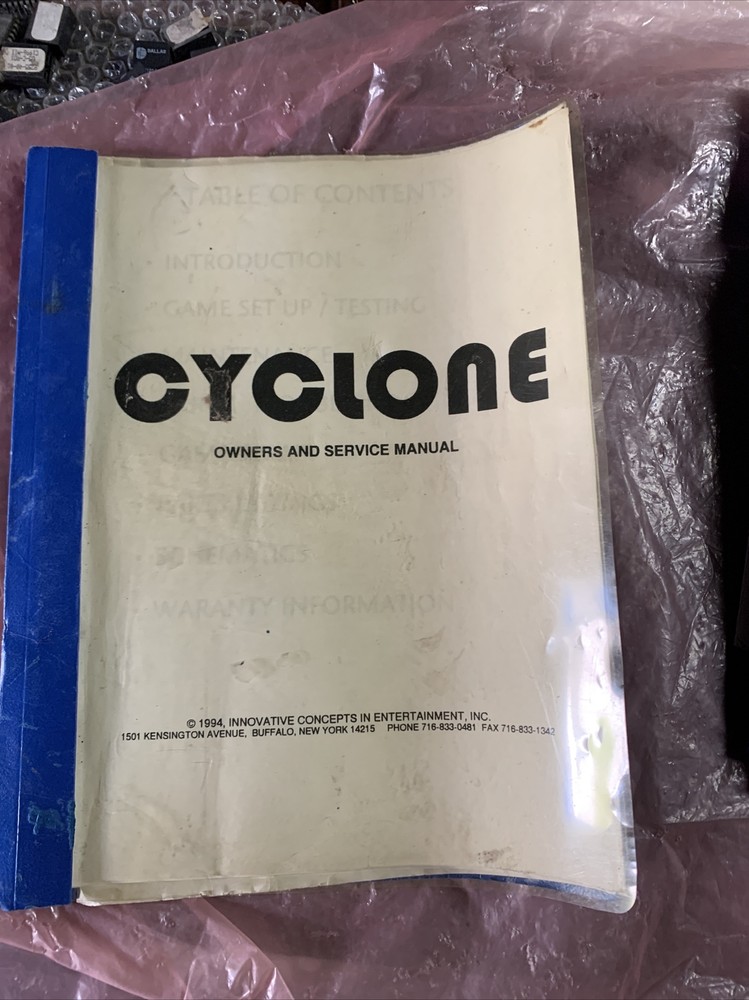 CYCLONE ICE   arcade game manual