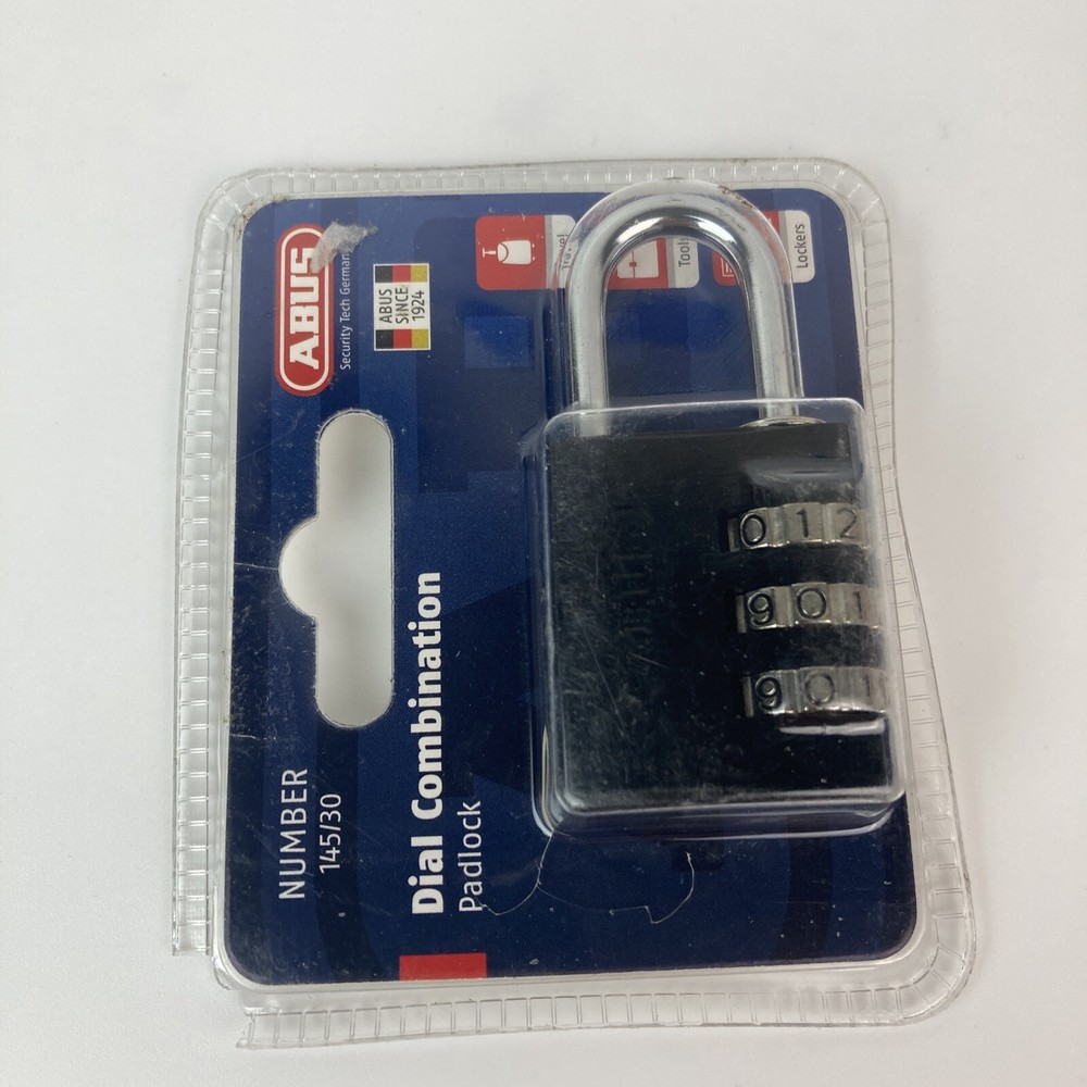 ABUS Combination Padlock, Side, Black/Silver 145/30 Black