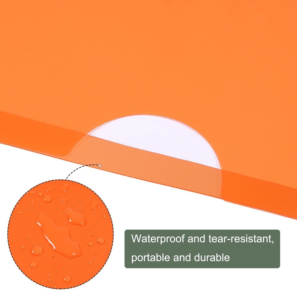 12 Pack L Type Folder, A4 Size Clear Project Pockets Plastic Folders (Orange)