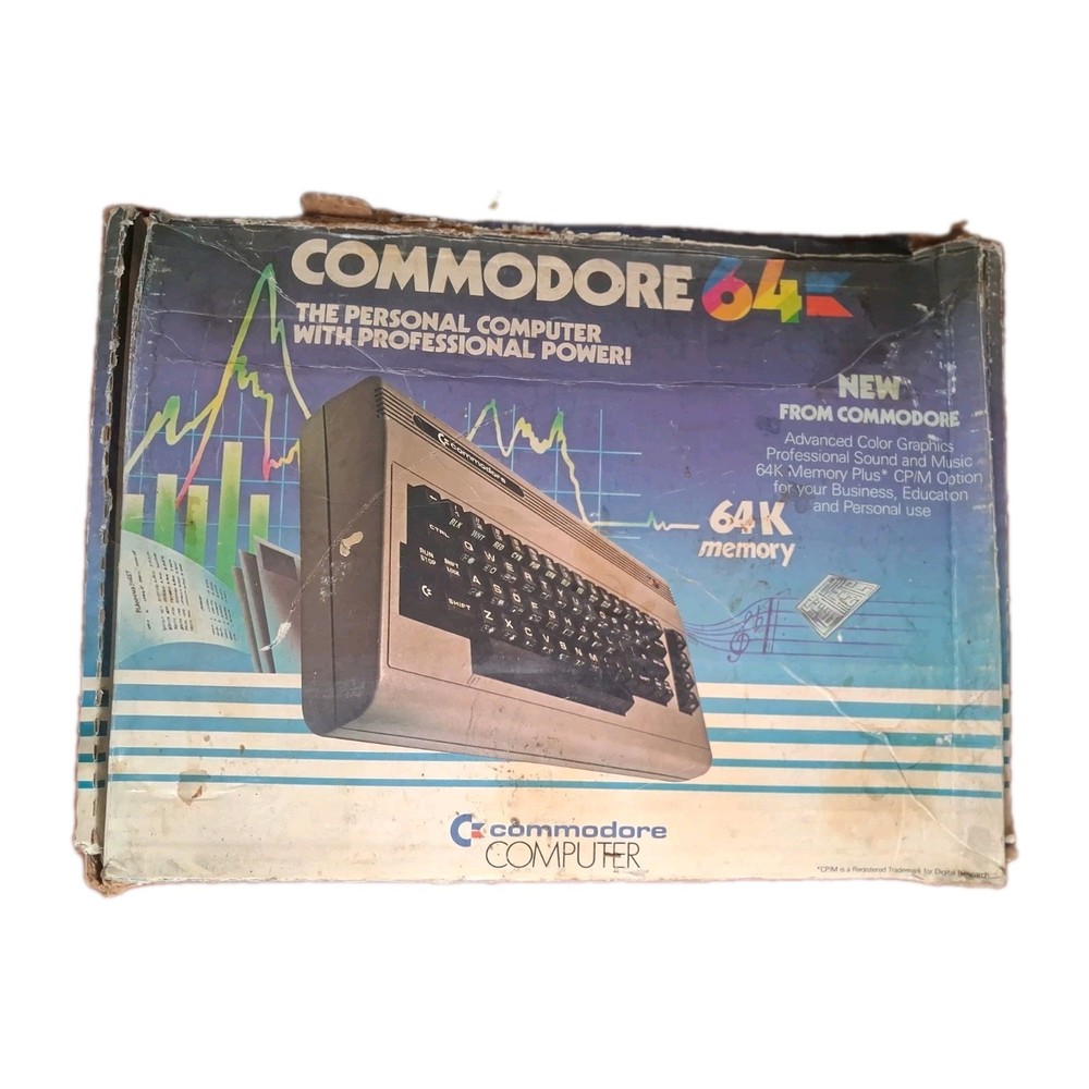 Vintage Commodore 64 Personal Computer in Original Box - C64- Tested Powers On
