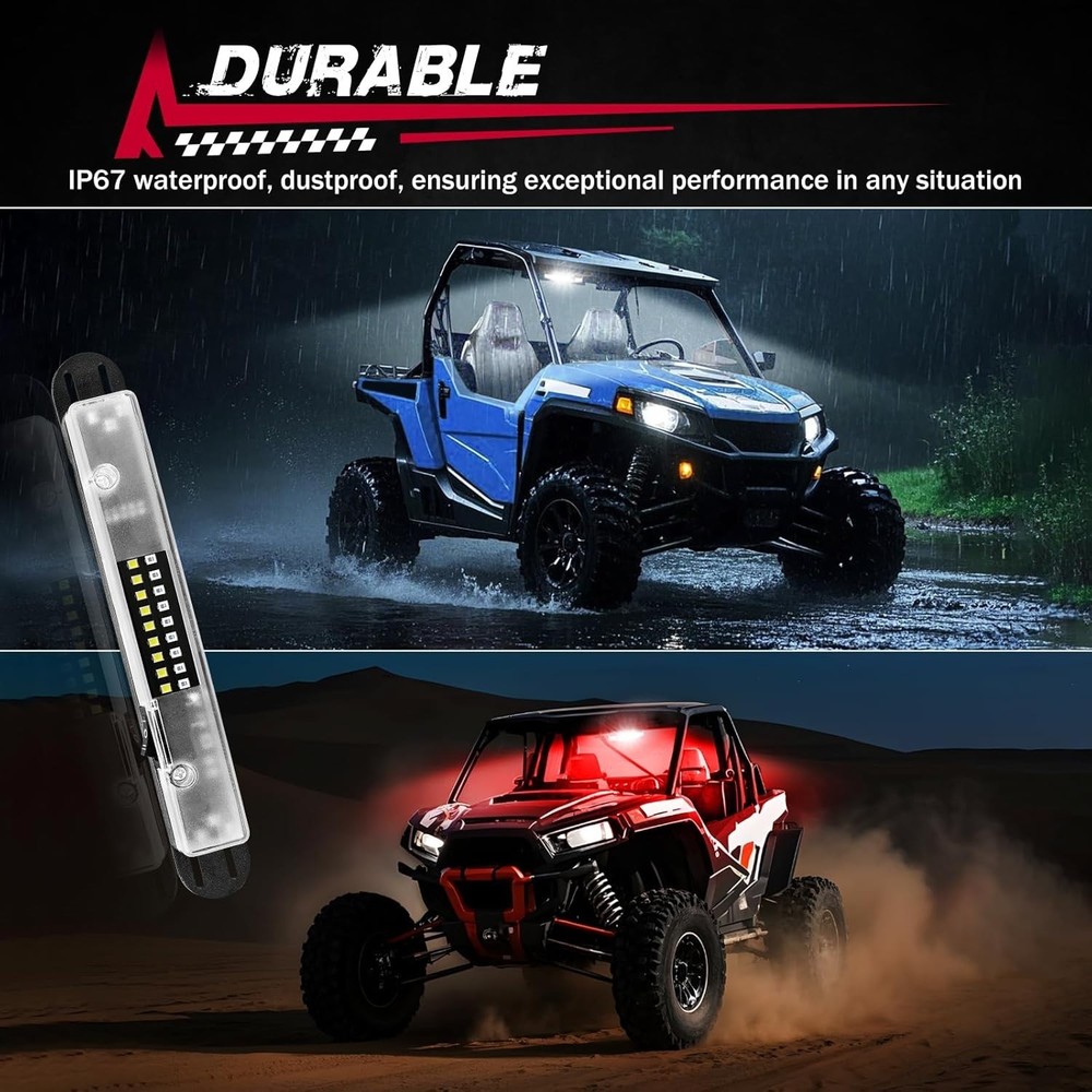 Dome Light, Roll Bar Light Interior Dome Lights Battery Powered Red and White