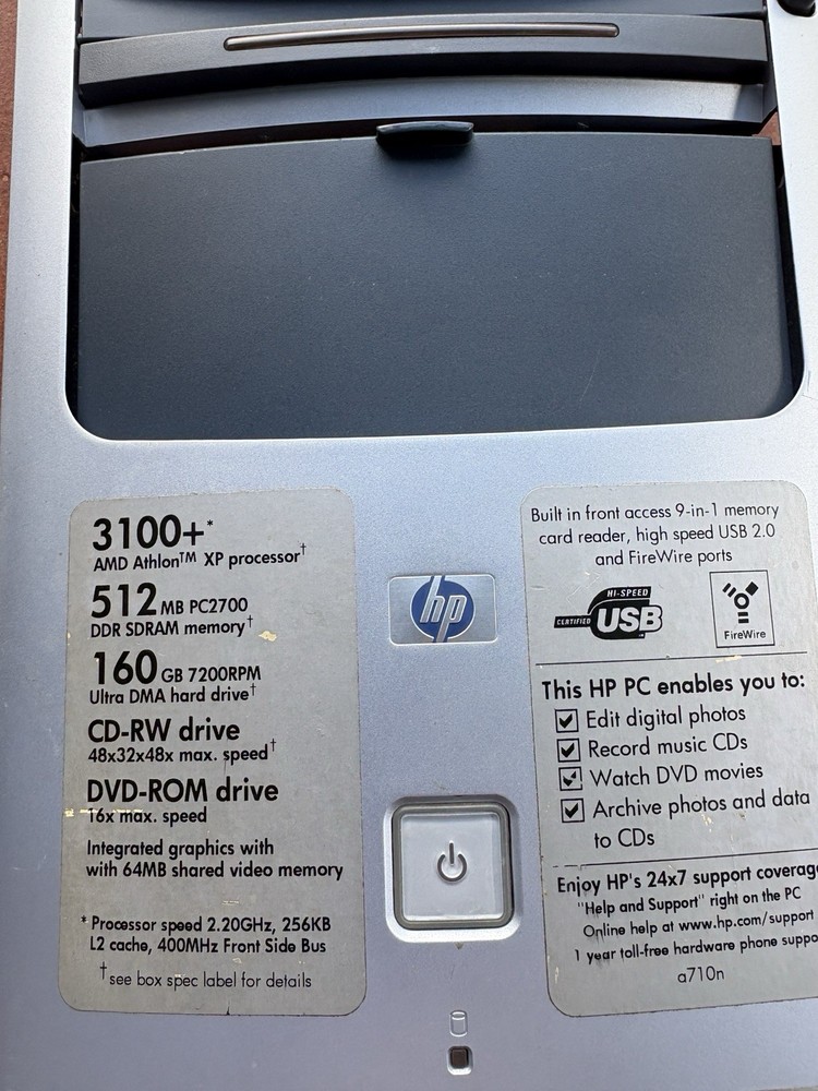 HP Pavilion a710n Front Panel Cover Case Bezel ** EXCELLENT **