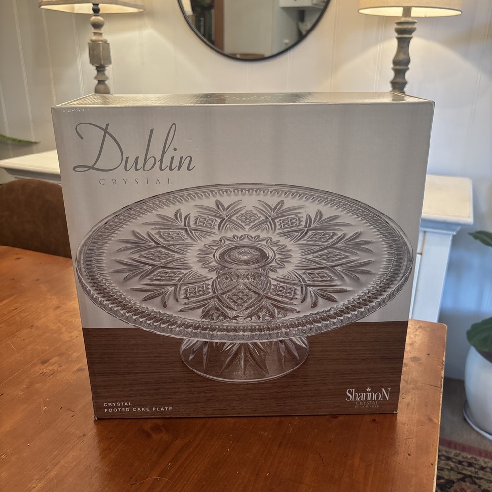 Dublin Crystal Footed Cake Plate 12” Diameter