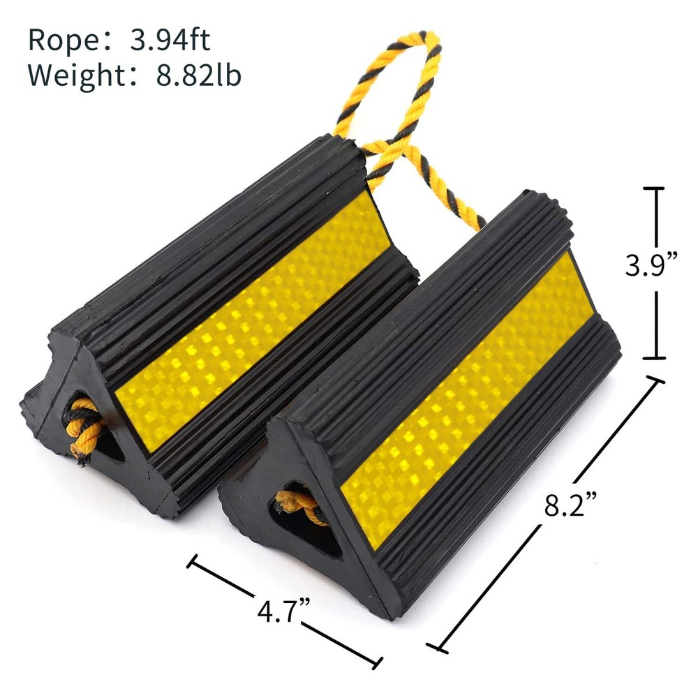 4 Pack 2 Pair Wheel Chocks，Solid Rubber Wheel Chock，For Travel Trailers Camper