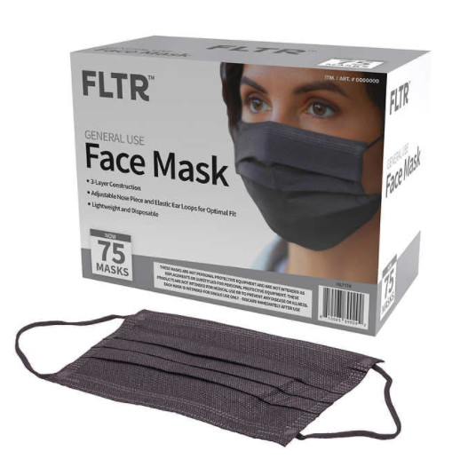 FLTR General Use Face Mask - Black 45 Pack