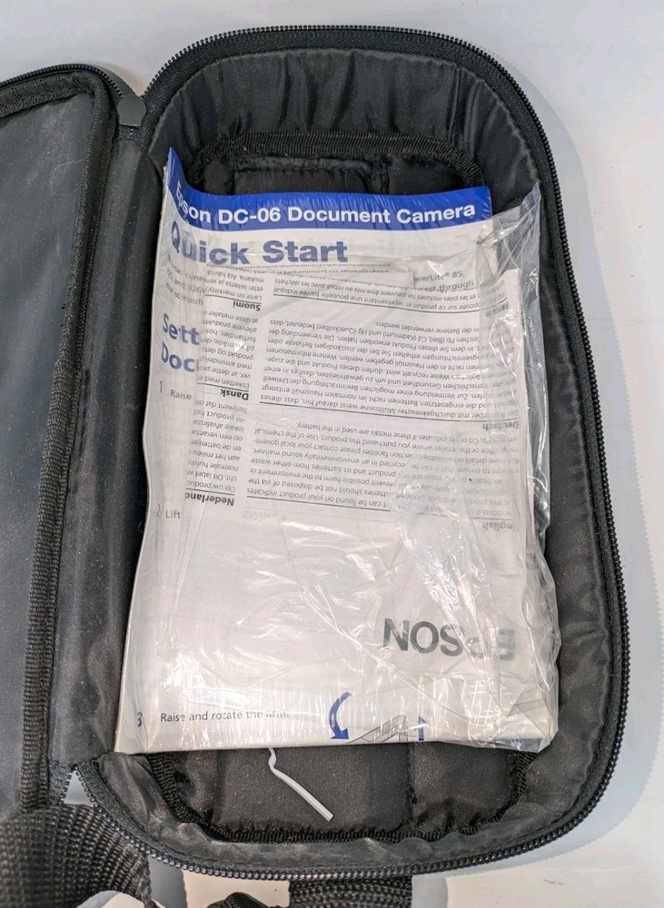 Epson ELPDC06 Portable Document Camera w/ Case, Manual & Software