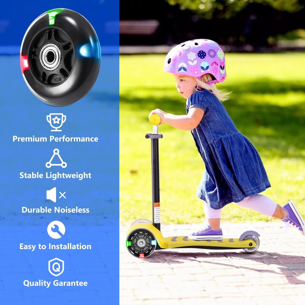 Scooter Replacement Wheels, LED Flash Wheel 80MM, Mini Maxi Micro Scooter Ska...