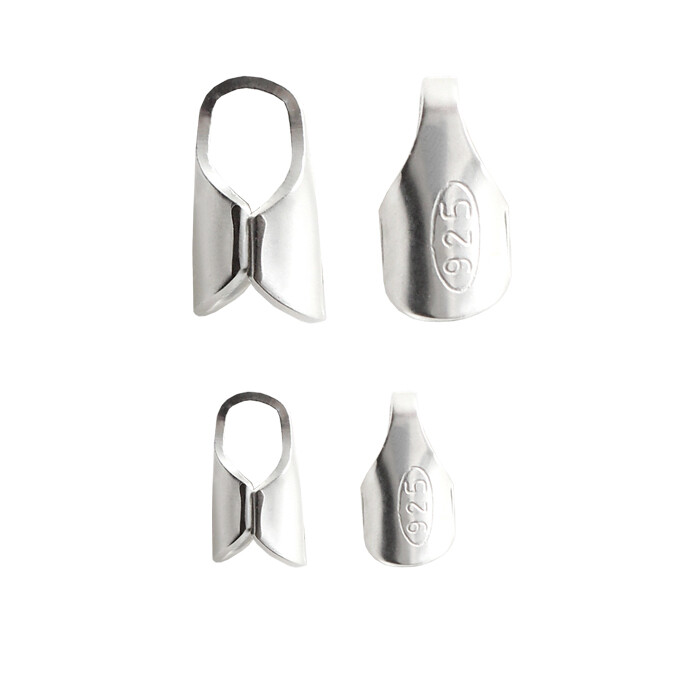 Sterling Silver Leather Cord End Cap * Different Sizes